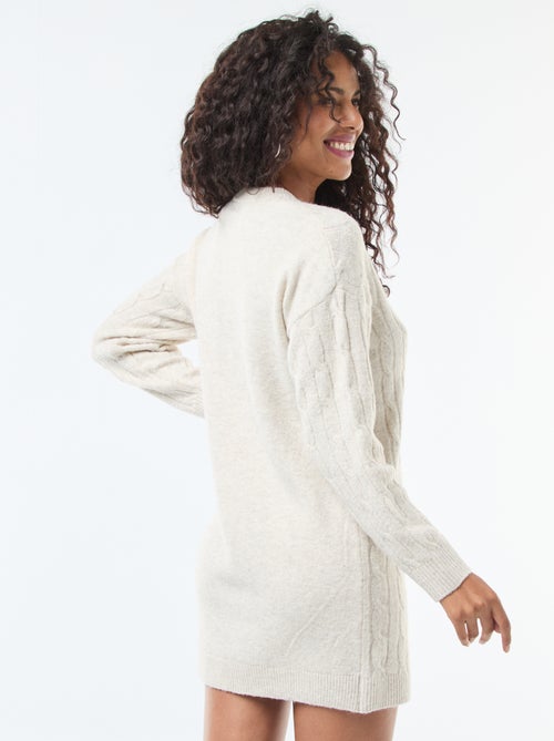 Robe pull courte en maille torsade - Kiabi