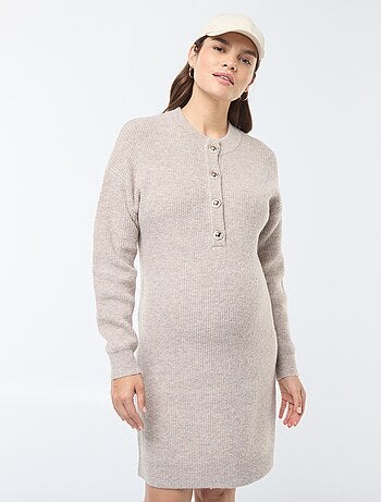 Robe pull d'allaitement à ouverture boutonnée
