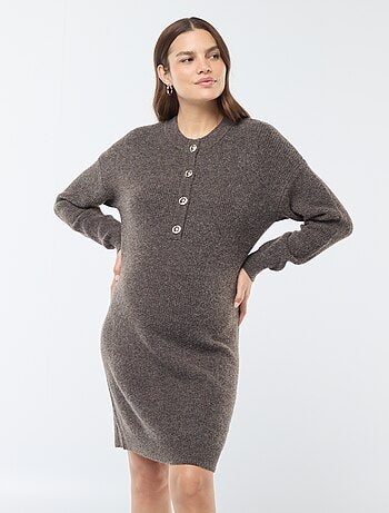 Robe pull d'allaitement à ouverture boutonnée