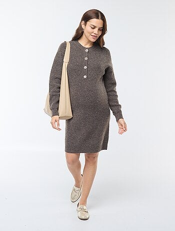 Robe pull d'allaitement à ouverture boutonnée