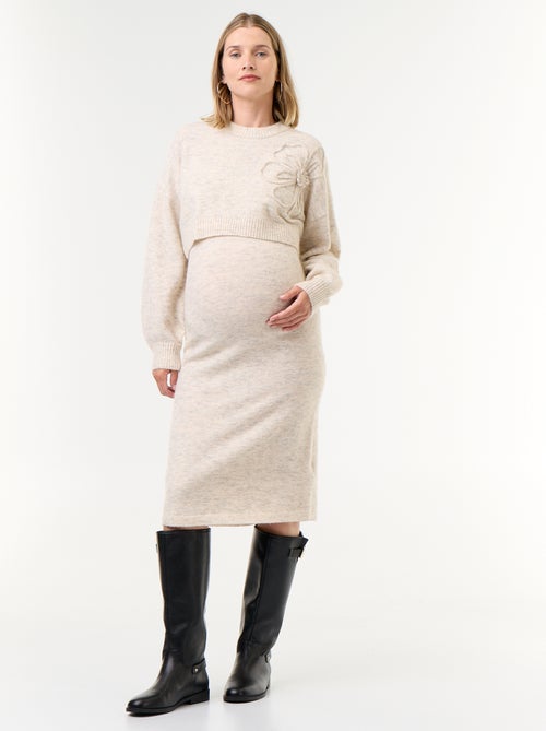 Robe pull de maternité 2-en-1 - Kiabi Robe pull de maternité 2-en-1 - Kiabi