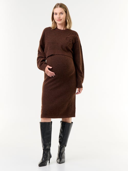 Robe pull de maternité 2-en-1 - Kiabi Robe pull de maternité 2-en-1 - Kiabi
