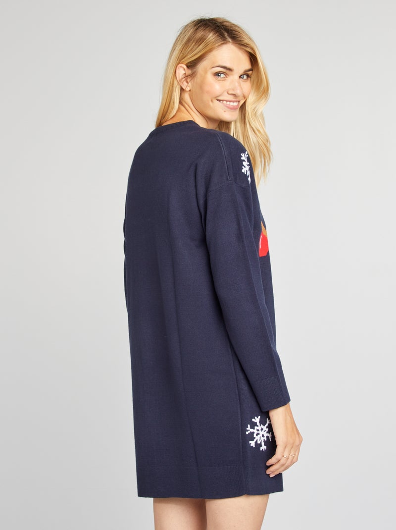 Robe pull de Noël Bleu marine - Kiabi