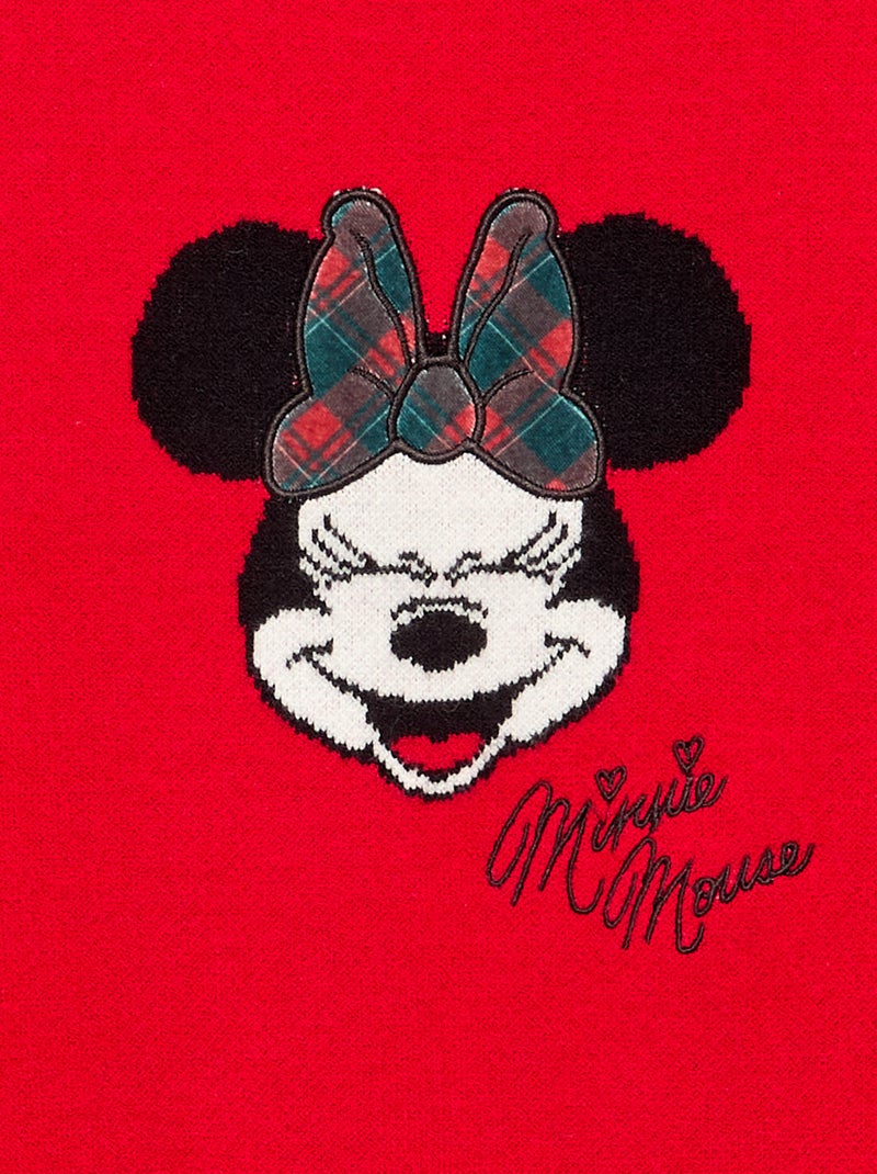 Robe pull de Noêl 'Disney' 'Minnie' Rouge - Kiabi