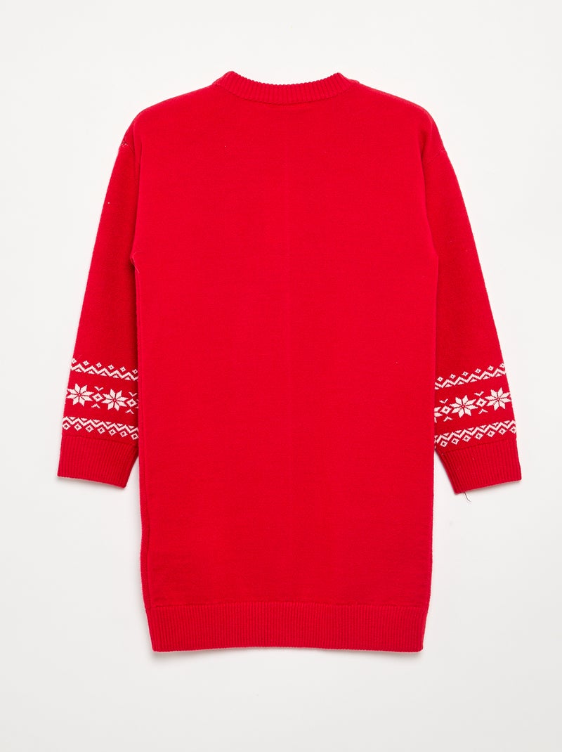 Robe pull de Noêl 'Disney' 'Minnie' Rouge - Kiabi