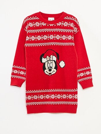 Robe pull de Noël 'Minnie' unie