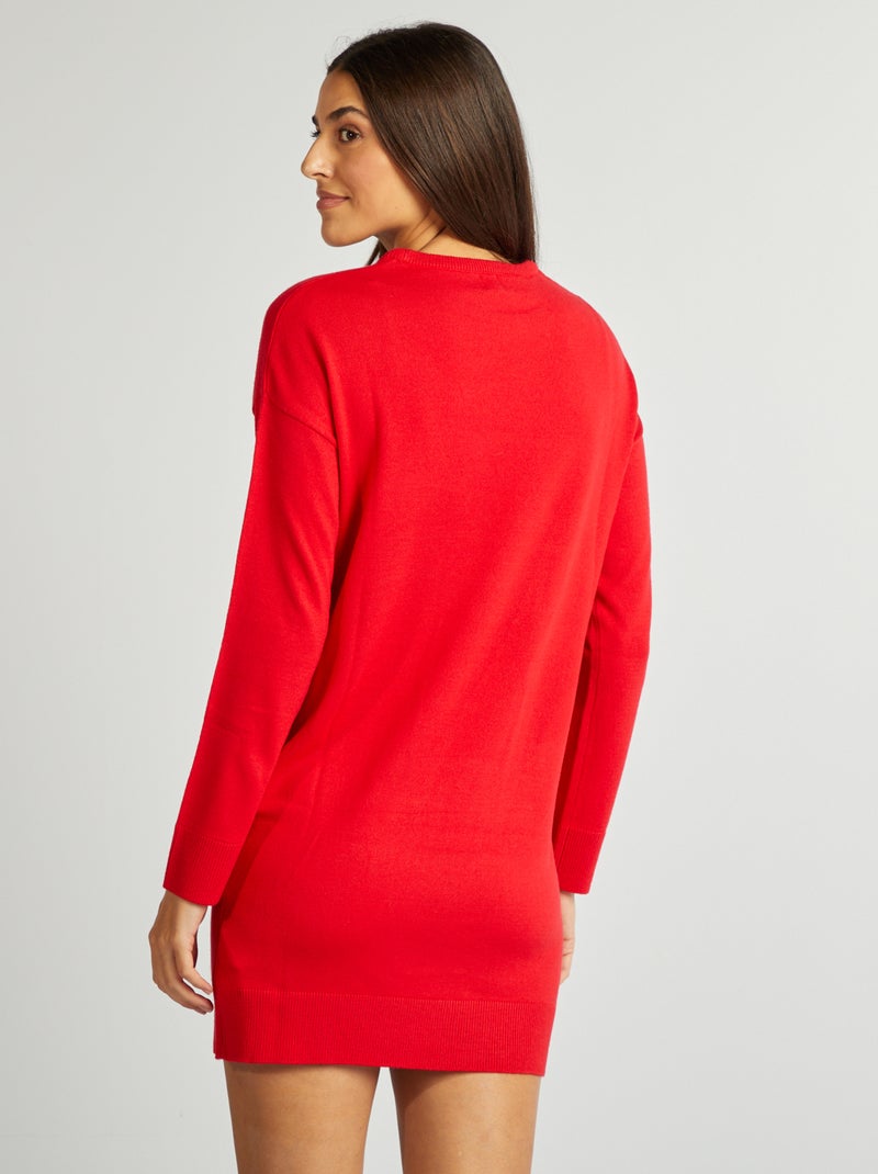 Robe pull de Noël Rouge Kiabi