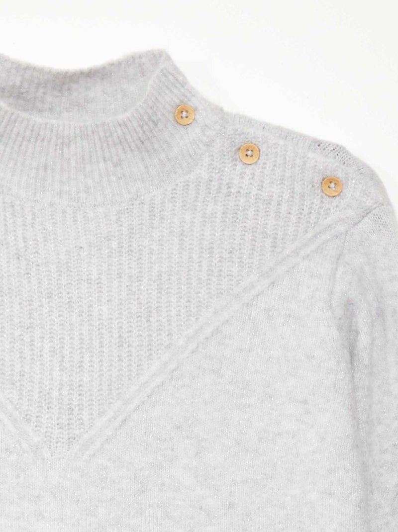 Robe pull en maille col montant Gris - Kiabi