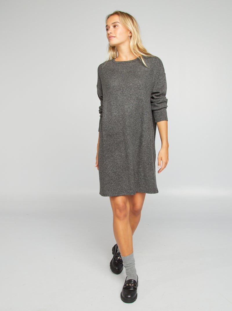 Robe pull en maille Gris - Kiabi