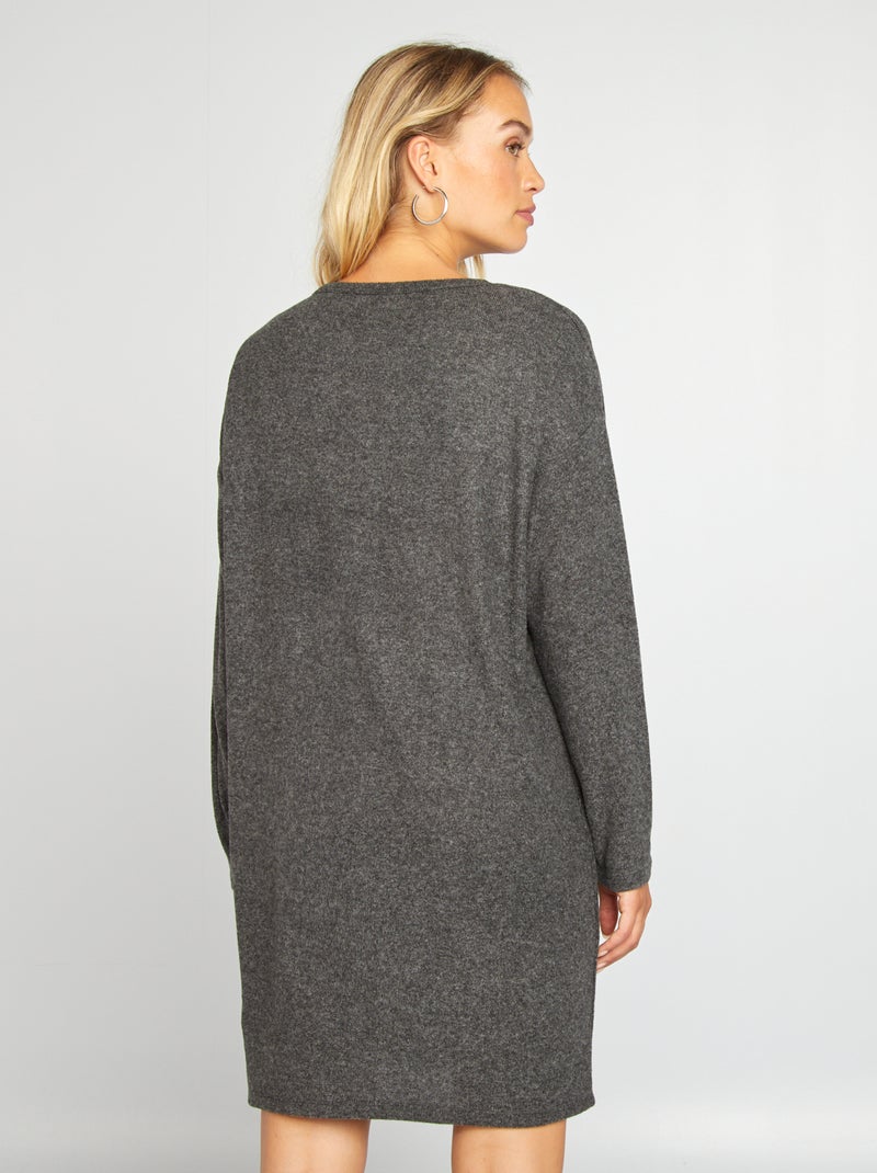Robe pull en maille Gris - Kiabi