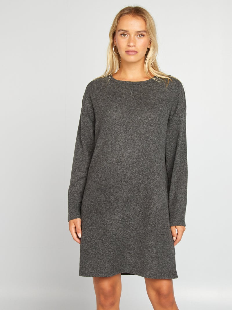 Robe pull en maille Gris - Kiabi