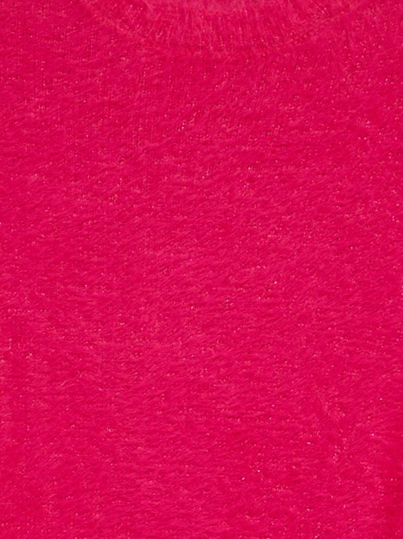 Robe pull en maille poilue Rose - Kiabi