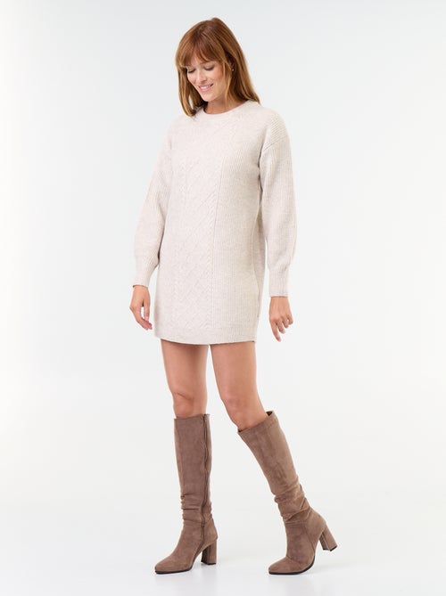 Robe pull en maille torsadée - Kiabi