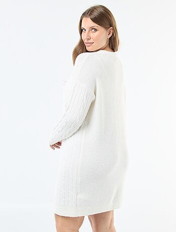 Robe pull en maille torsadée