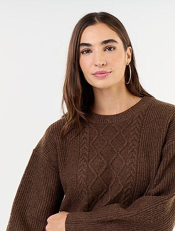Robe pull en maille torsadée