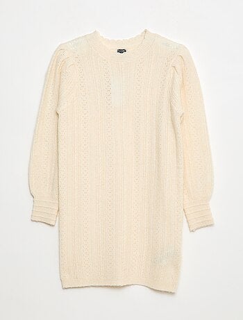 Robe pull en maille tricot ajourée