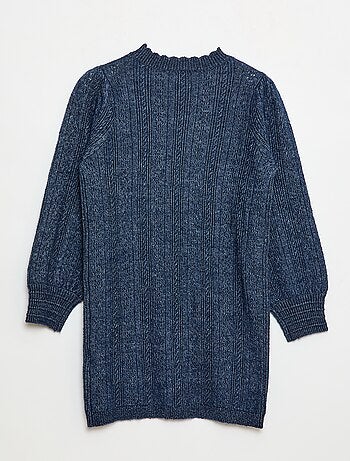 Robe pull en maille tricot ajourée