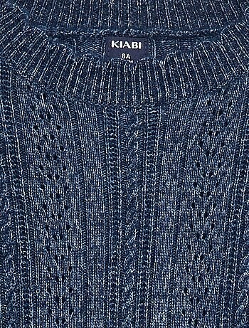 Robe pull en maille tricot ajourée