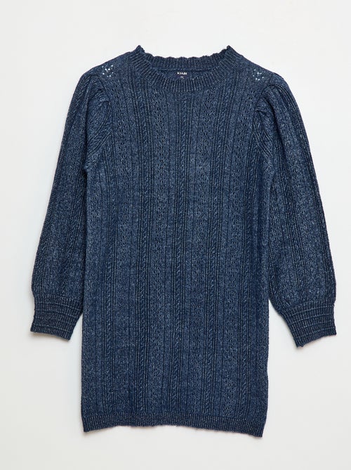 Robe pull en maille tricot ajourée - Kiabi