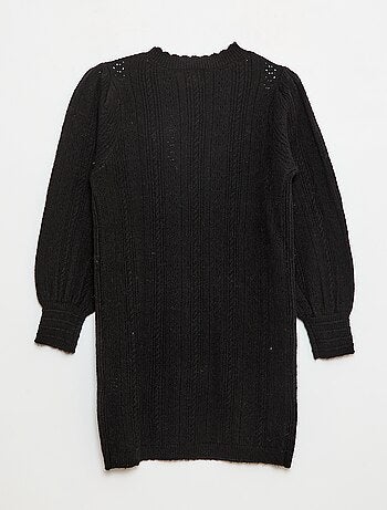 Robe pull en maille tricot ajourée