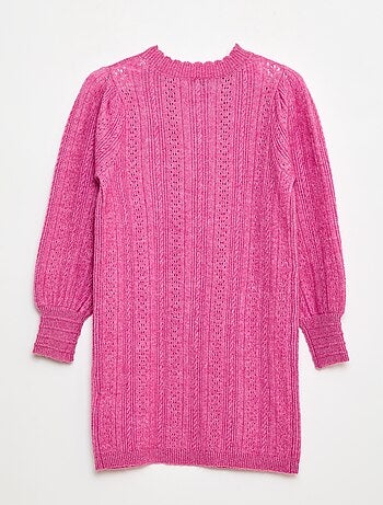 Robe pull en maille tricot ajourée