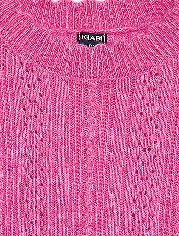 Robe pull en maille tricot ajourée