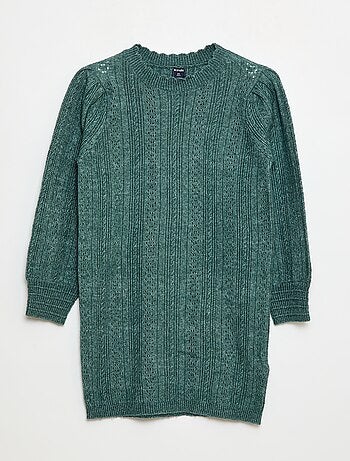 Robe pull en maille tricot ajourée