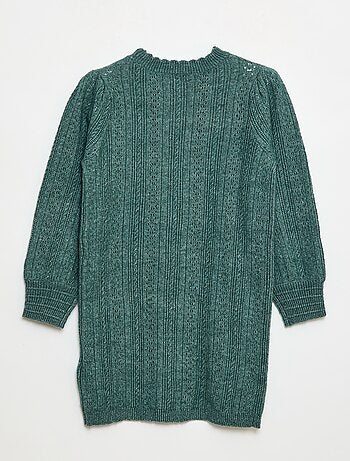 Robe pull en maille tricot ajourée