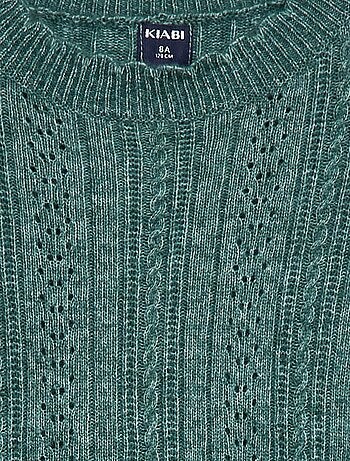 Robe pull en maille tricot ajourée