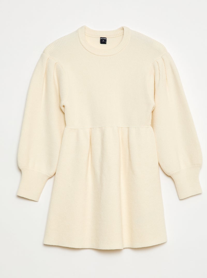 Robe pull en maille tricot douce Blanc - Kiabi