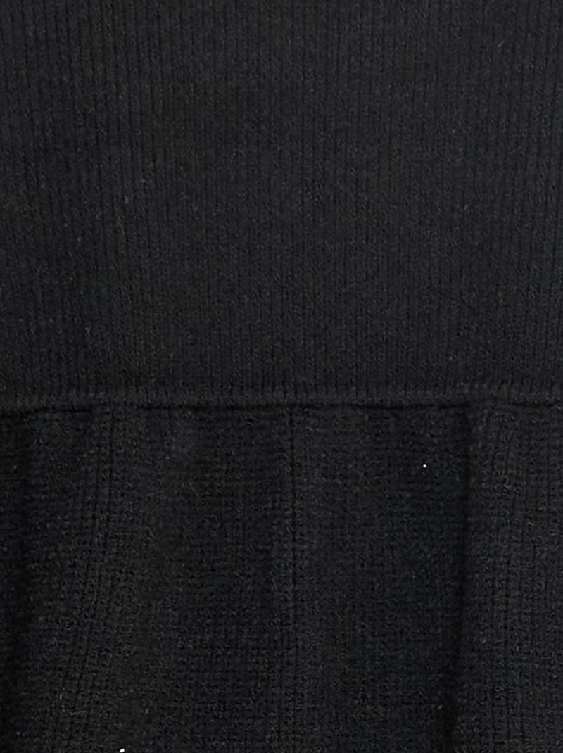 Robe pull en maille tricot douce Noir - Kiabi