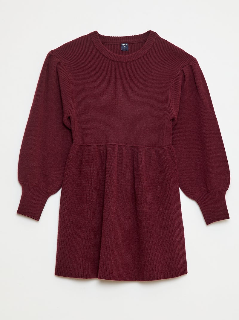 Robe pull en maille tricot douce Rouge - Kiabi