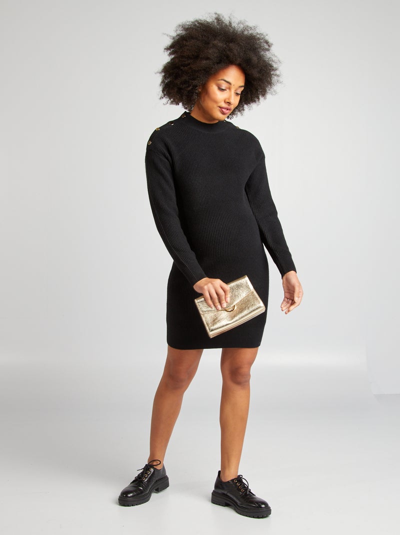 Robe pull grossesse Noir - Kiabi