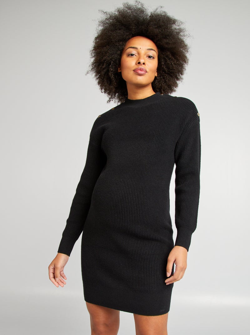 Robe pull grossesse Noir - Kiabi