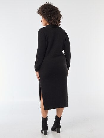 Robe pull longue avec col polo