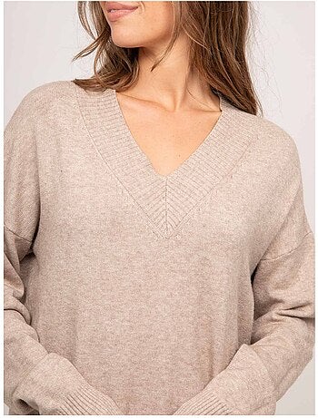 Robe pull longue maille douce col v iberna