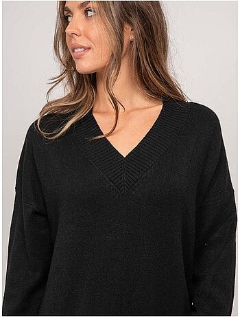 Robe pull longue maille douce col v iberna