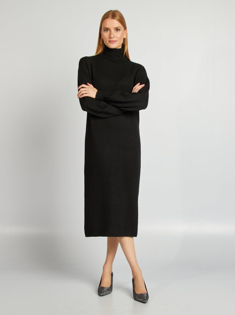 Robe pull longue noir - Kiabi