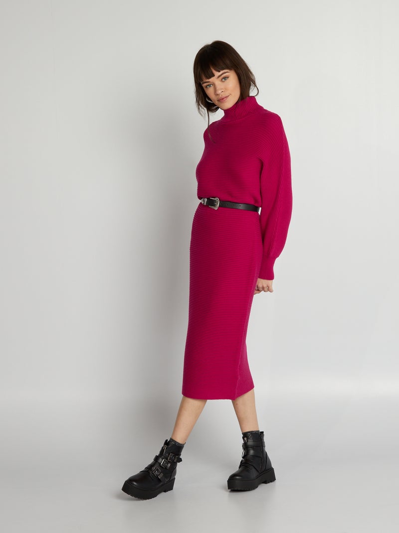 Robe pull longue Rouge - Kiabi