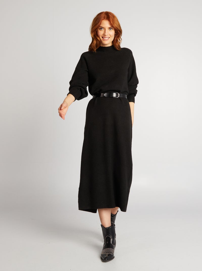 Robe pull midi noir - Kiabi