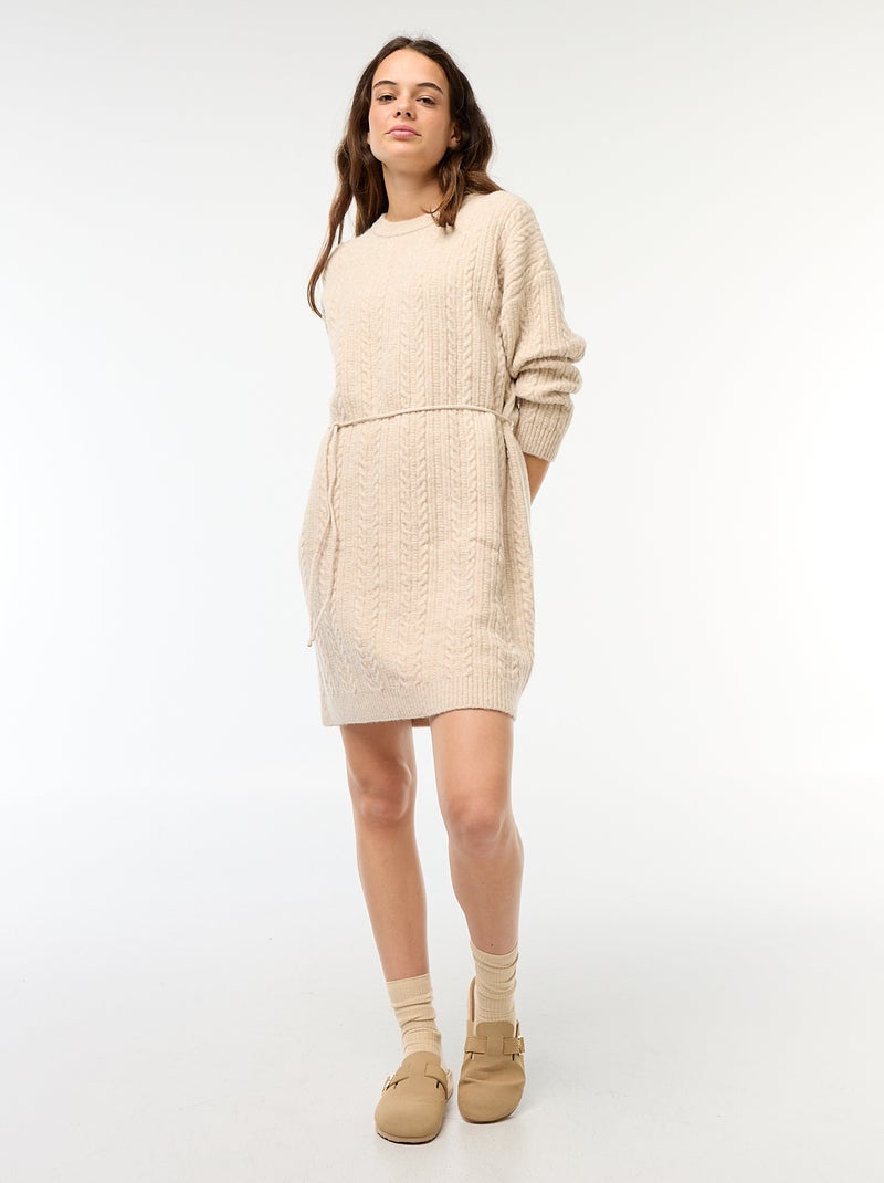 Pull Bershka Torsadé Gris Taille XS - En Acrylique, Col Rond, Excellent état Occasion