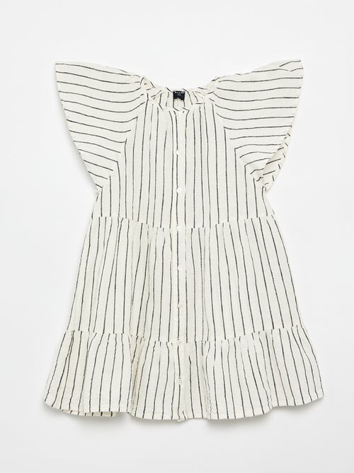 Robe rayée à coupe évasée - Kiabi