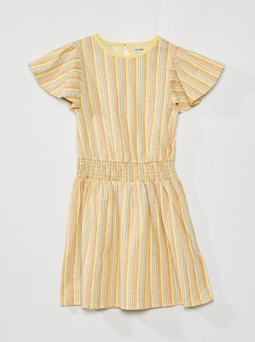 Robe rayée avec détails dorés - Kiabi