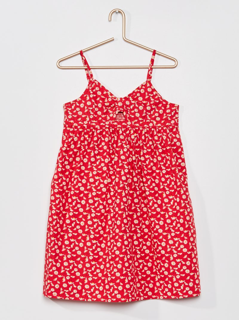 Robe rayée en coton Rouge - Kiabi