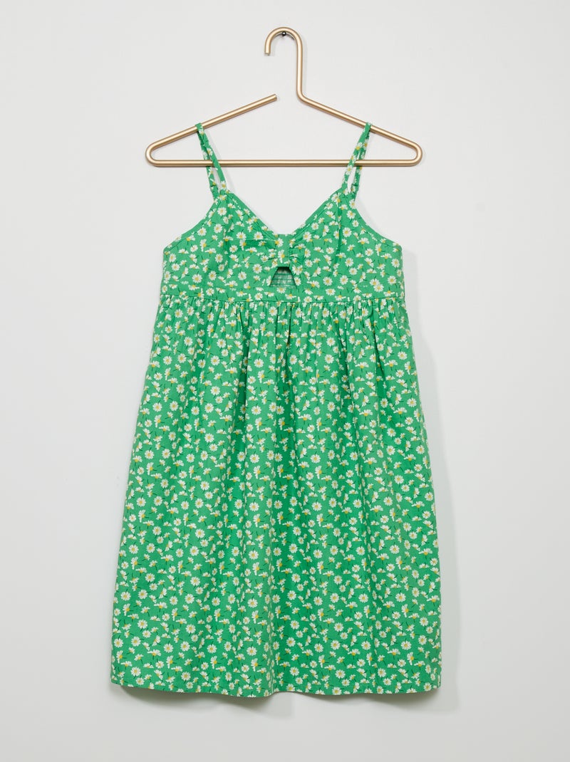 Robe rayée en coton Vert - Kiabi