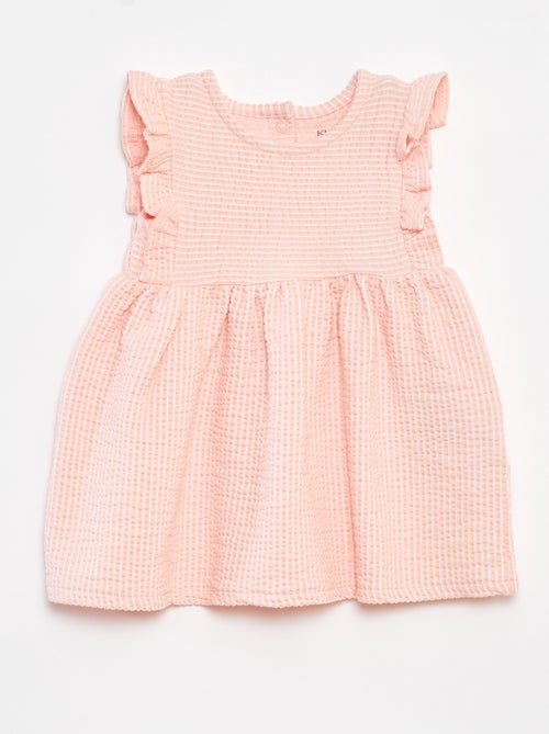 Robe rayée en seersucker - Kiabi