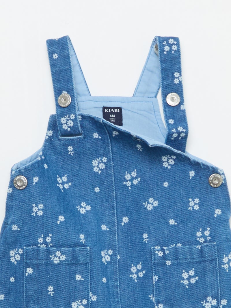 Robe salopette à motif Bleu - Kiabi