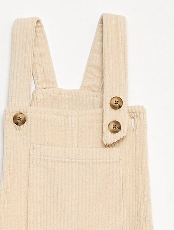 Robe salopette à poche en velours côtelé