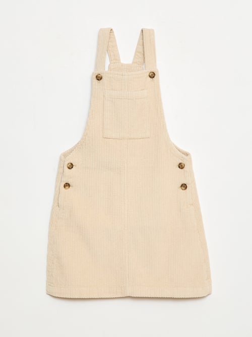 Robe salopette à poche en velours côtelé - Kiabi