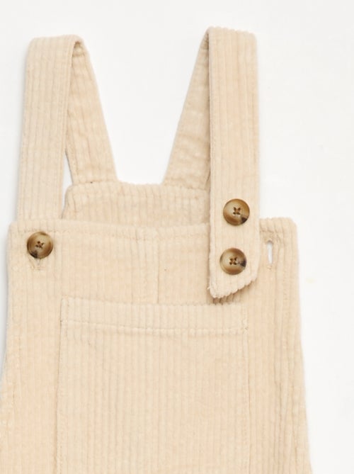 Robe salopette à poche en velours côtelé - Kiabi